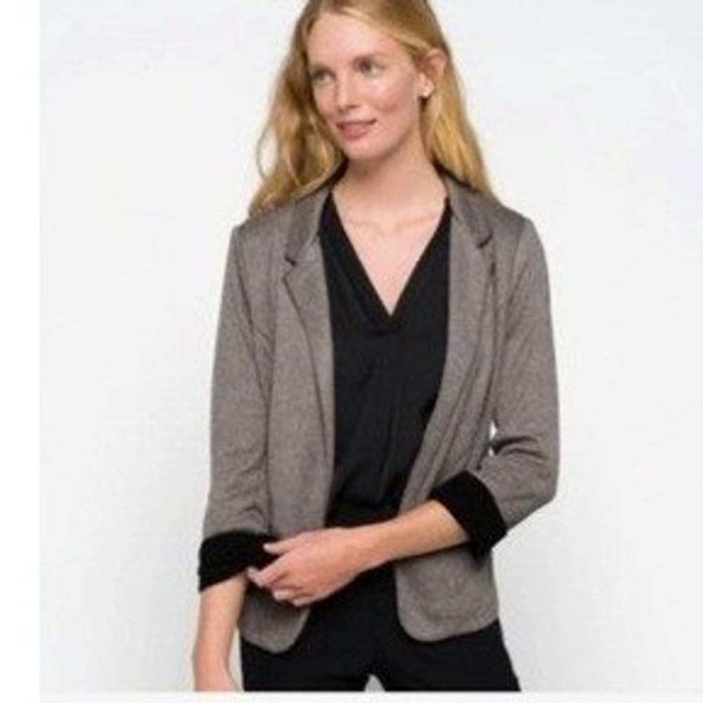 Skies Are Blue Asa Knit Gray Open Front Blazer Size S